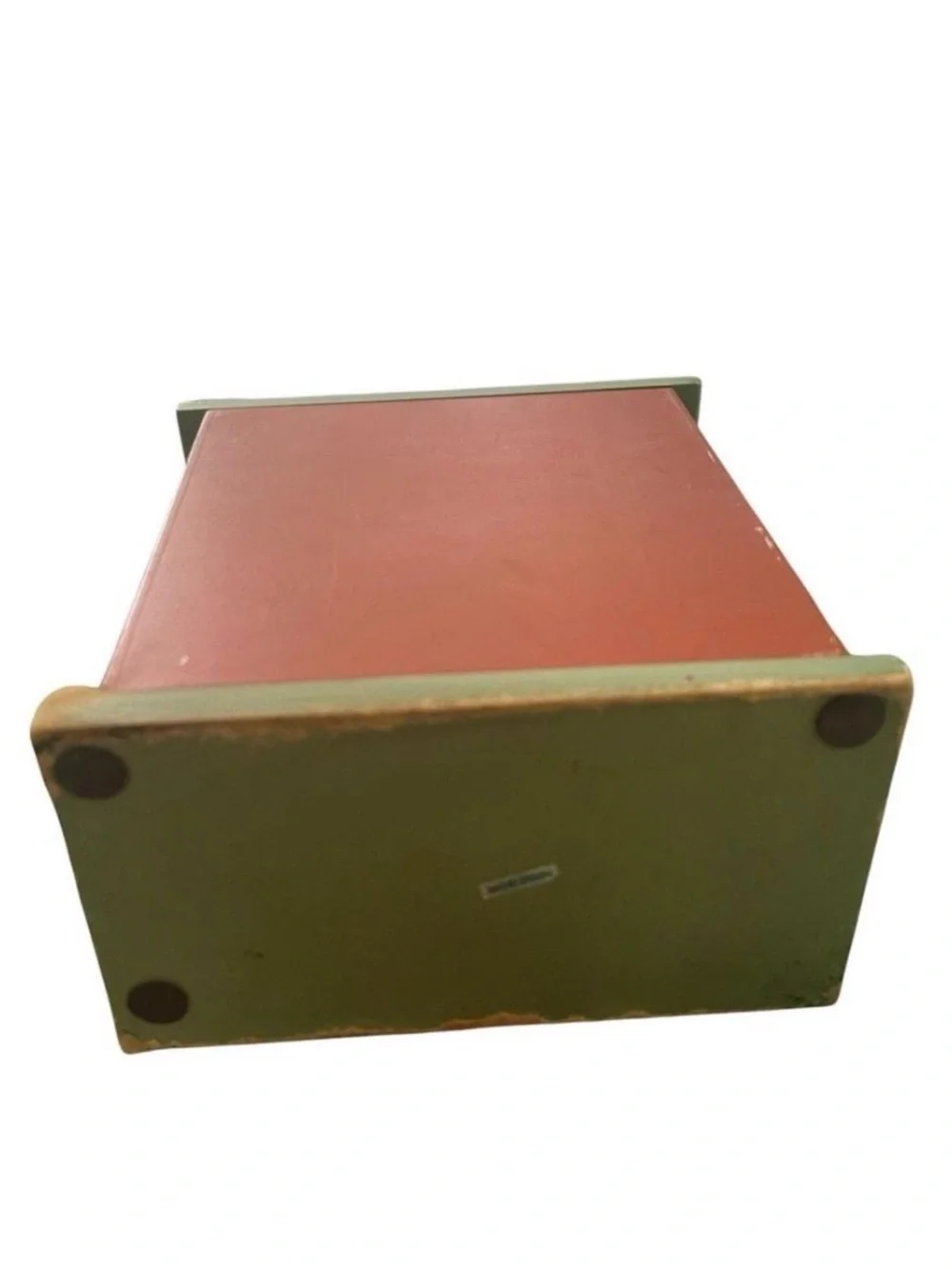 Wooden tea Cabinet in Mustard and Green